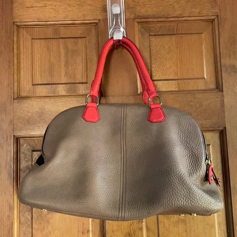 Vintage J Crew Large Leather Satchel Handbag